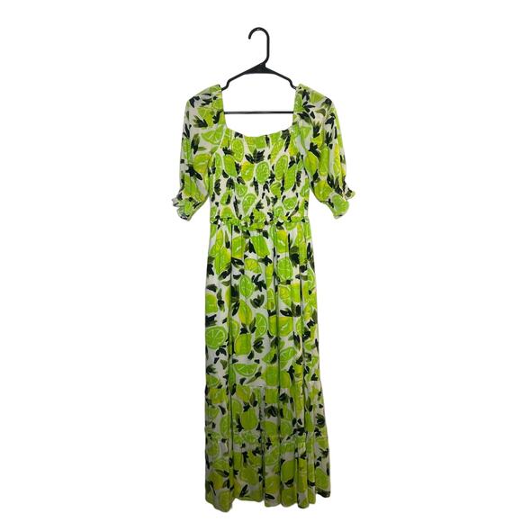Steve Madden Neon Lime Challis Midi Dress - Picture 1 of 12